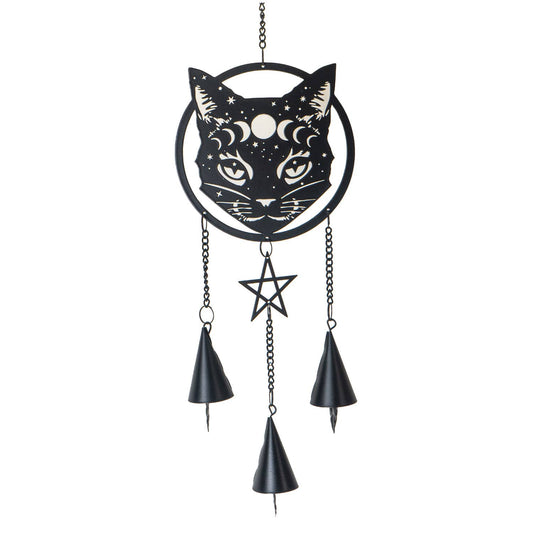 Celestial Cat MOG Metal Hanging Indoor Outdoor Decoration Wind Chime Sun Catcher Witch Supplies - Gothic & Alternative Gift - Haunted