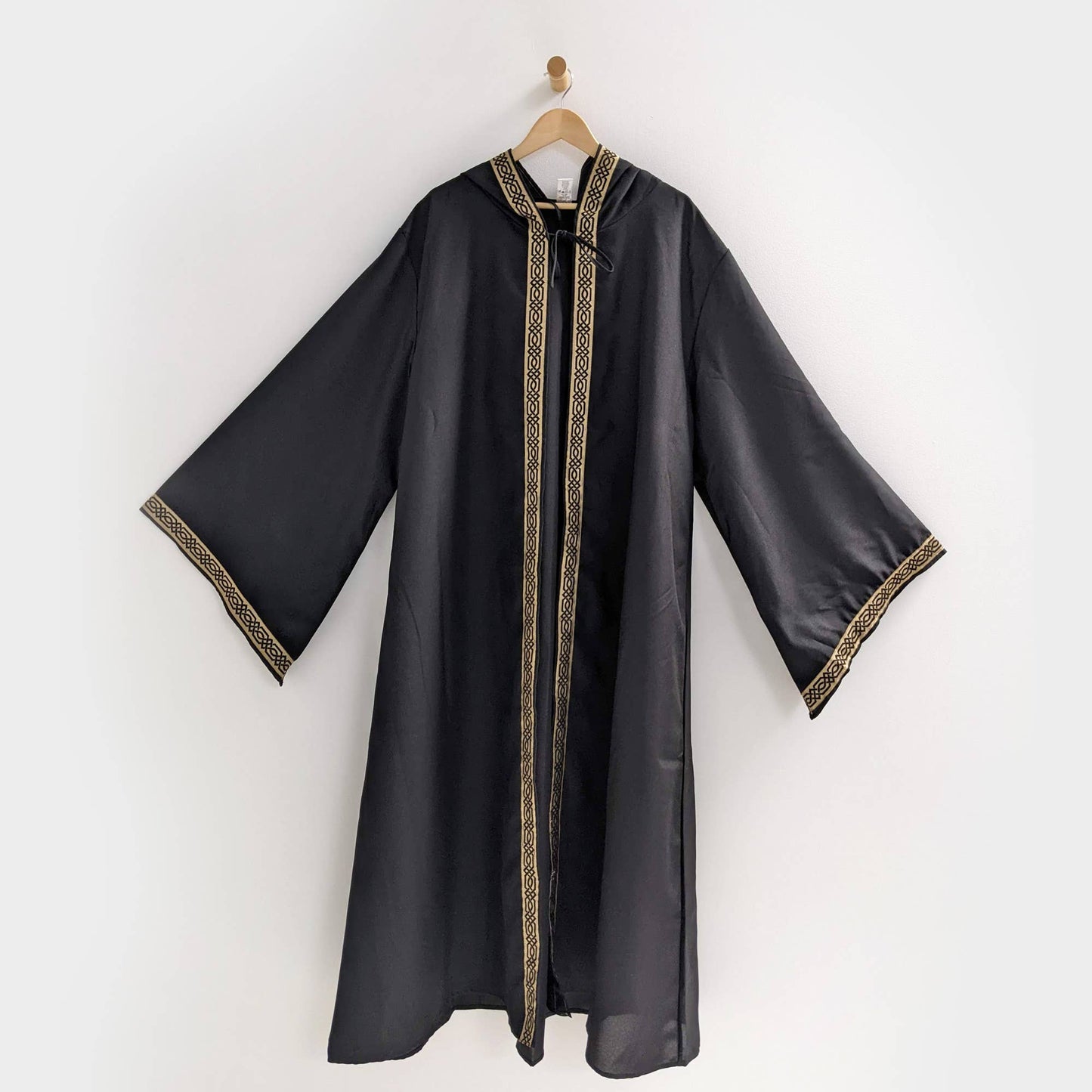 Celtic Robe | Medieval Sorcerer Cloak with Hood: Black Clothing - Gothic & Alternative Gift - Haunted