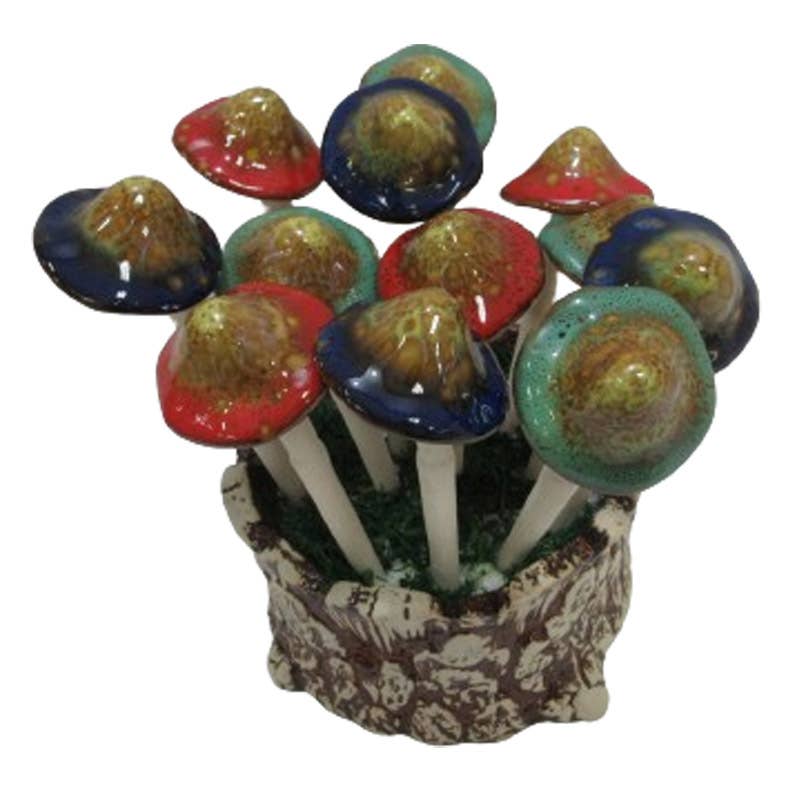 Ceramic Mushroom Garden Pick Garden Decor - Gothic & Alternative Gift - Haunted