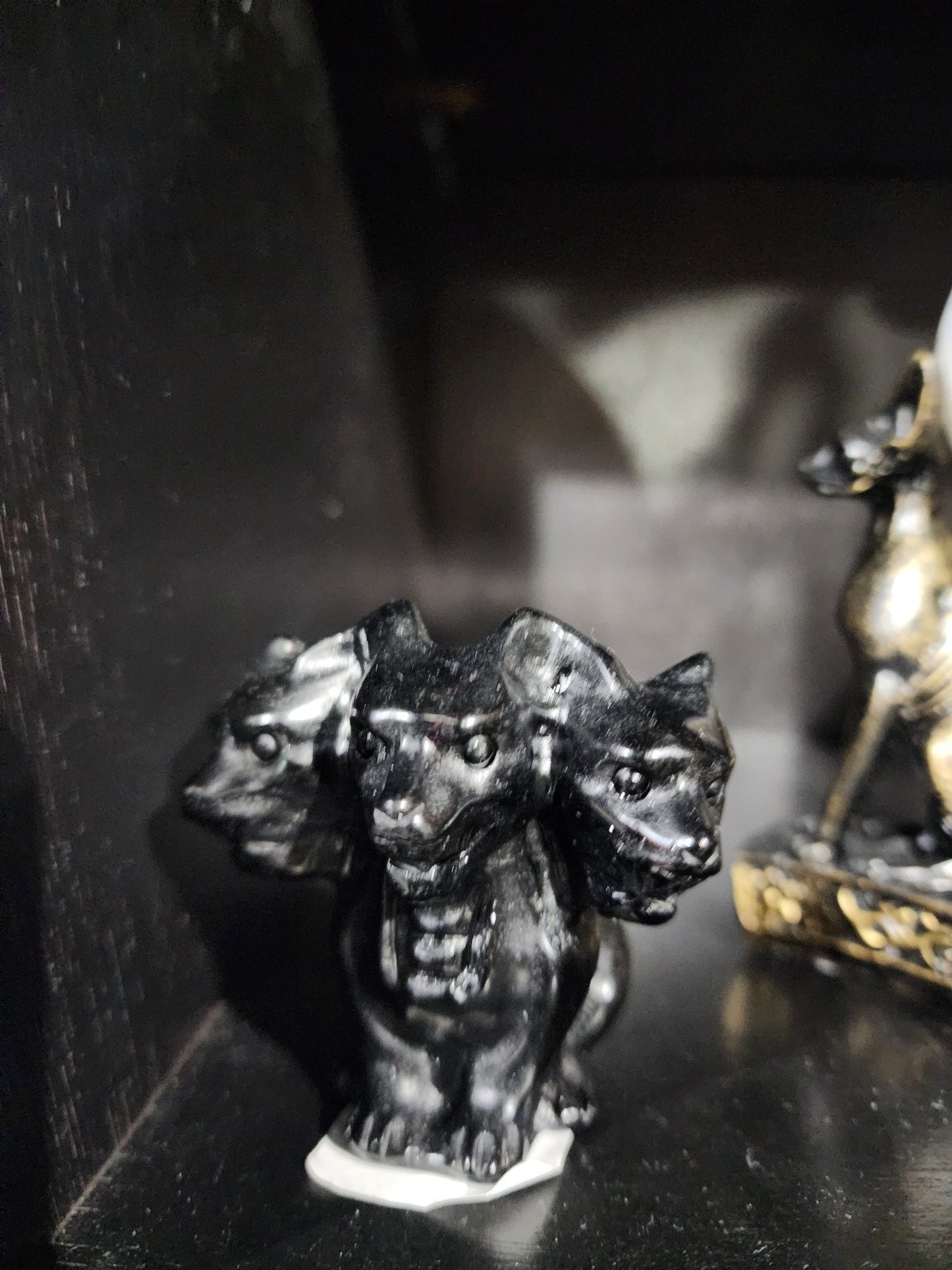 Cerberus Black Obsidian Crystal Stone Crystals - Gothic & Alternative Gift - Haunted