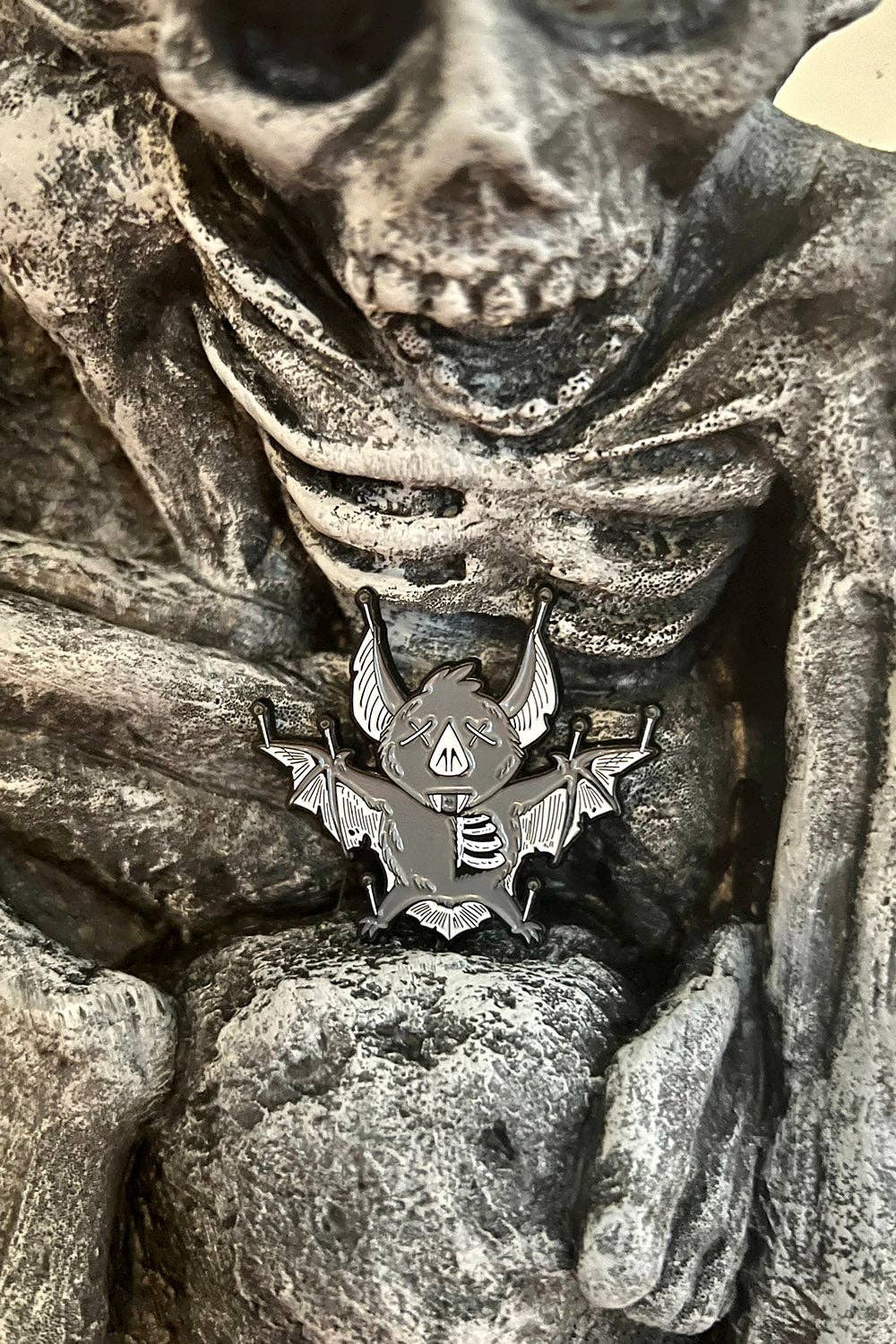 Taxidermy Bat Enamel Pin Goth Vampire