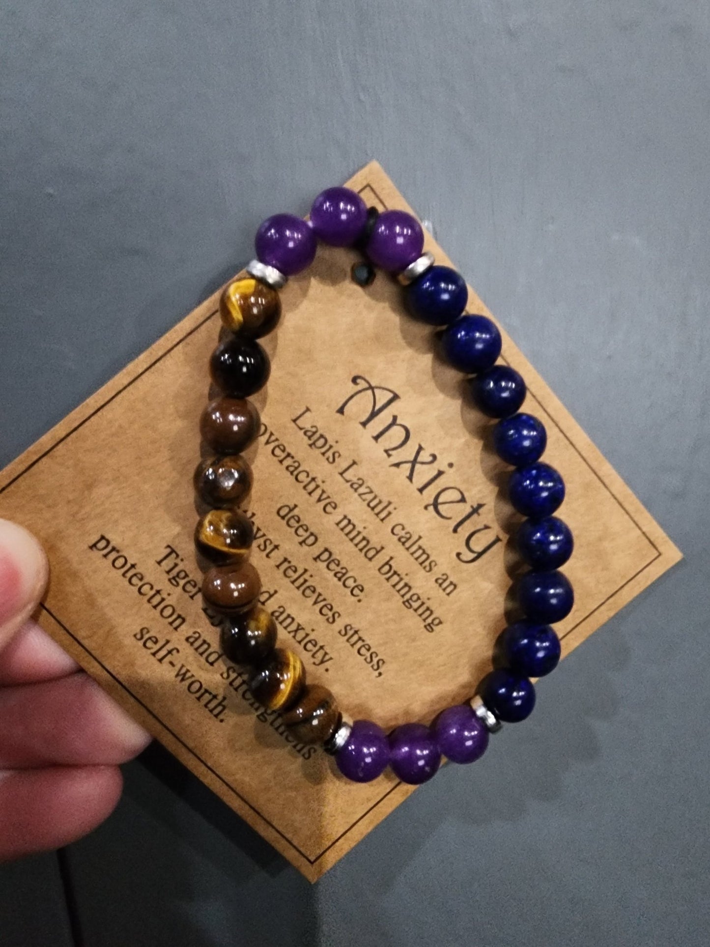 Crystal Intention Anxiety Bracelet Crystals - Gothic & Alternative Gift - Haunted