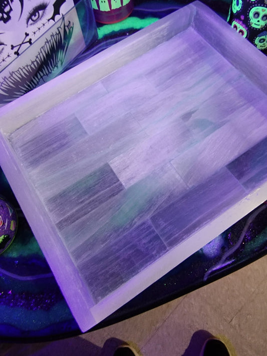 Crystal Selenite Tray for Cleansing and Clarity Crystals - Gothic & Alternative Gift - Haunted