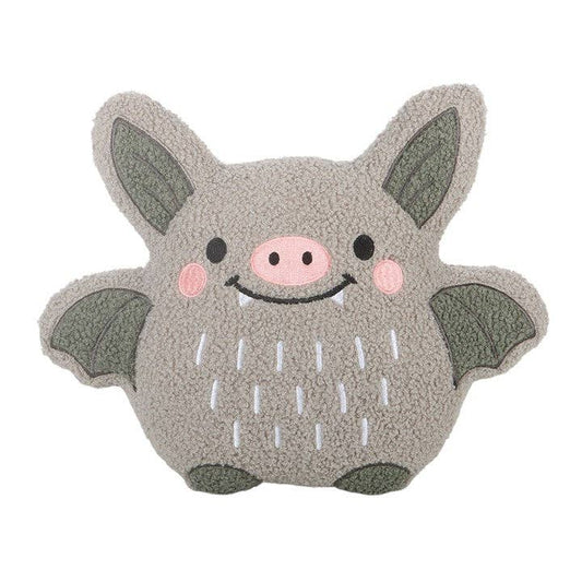 Cute Bat Halloween Boucle Cushion Holiday Craft and Decor - Gothic & Alternative Gift - Haunted