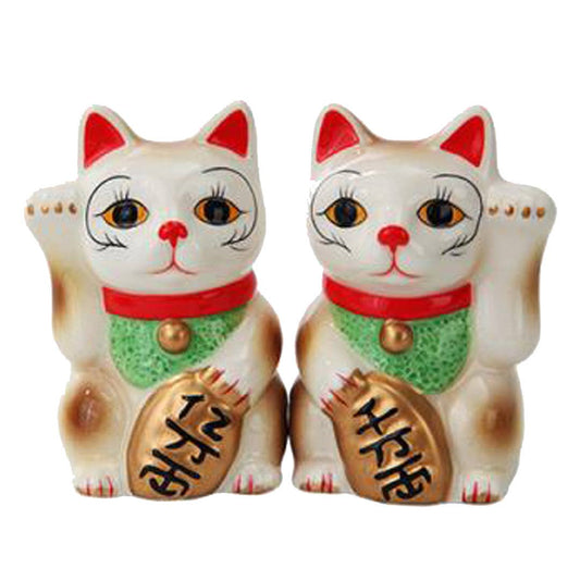 Maneki Neko Lucky Cat Salt and Pepper Shaker Set