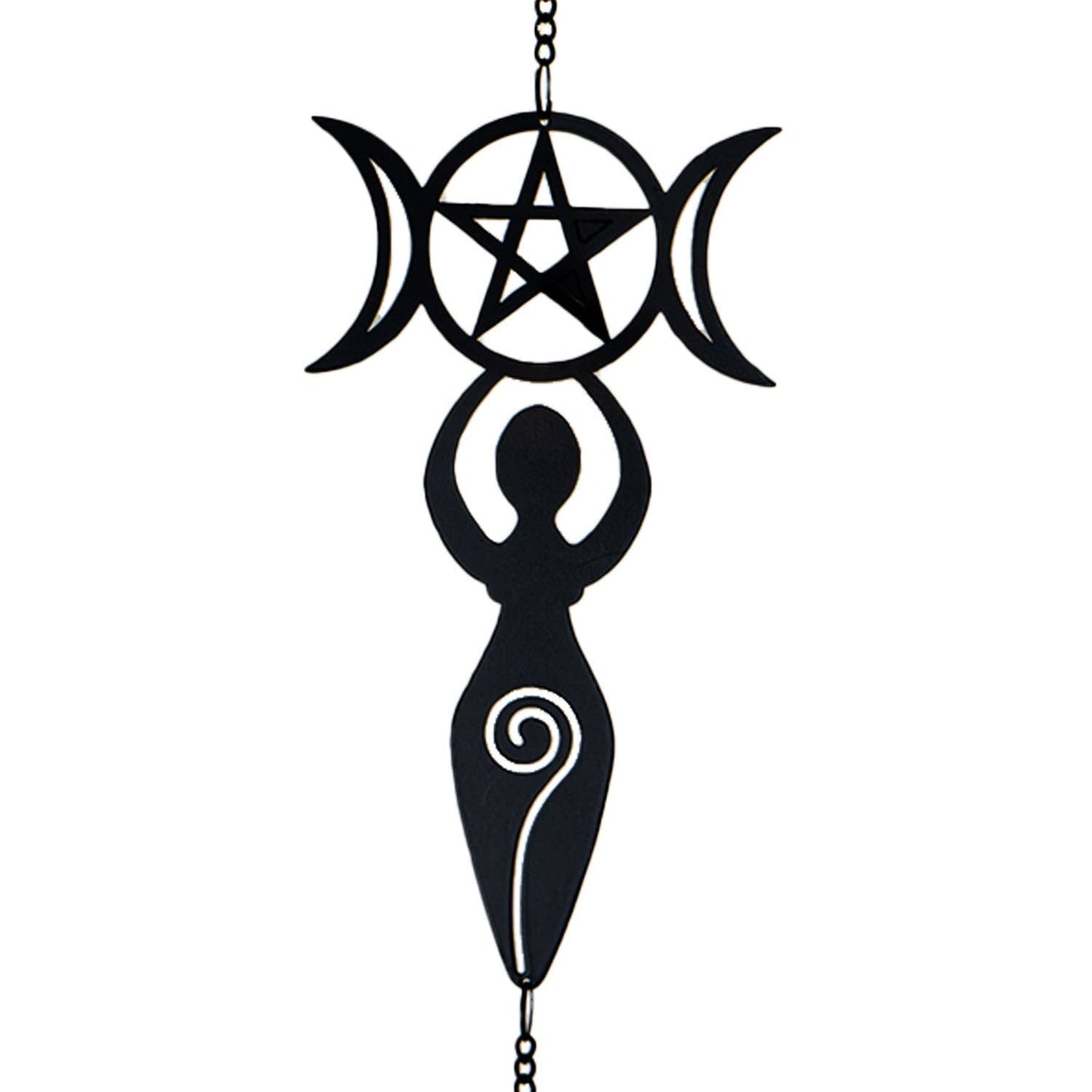 Danu Goddess Metal Hanging Outdoor Decoration Wind Chime Sun Catcher Witch Supplies - Gothic & Alternative Gift - Haunted