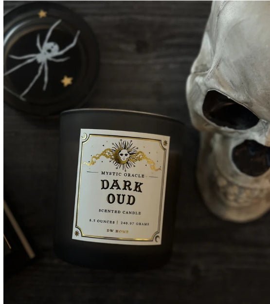 Dark Oud Mystic Oracle Gothic Glass Candle Candles - Gothic & Alternative Gift - Haunted