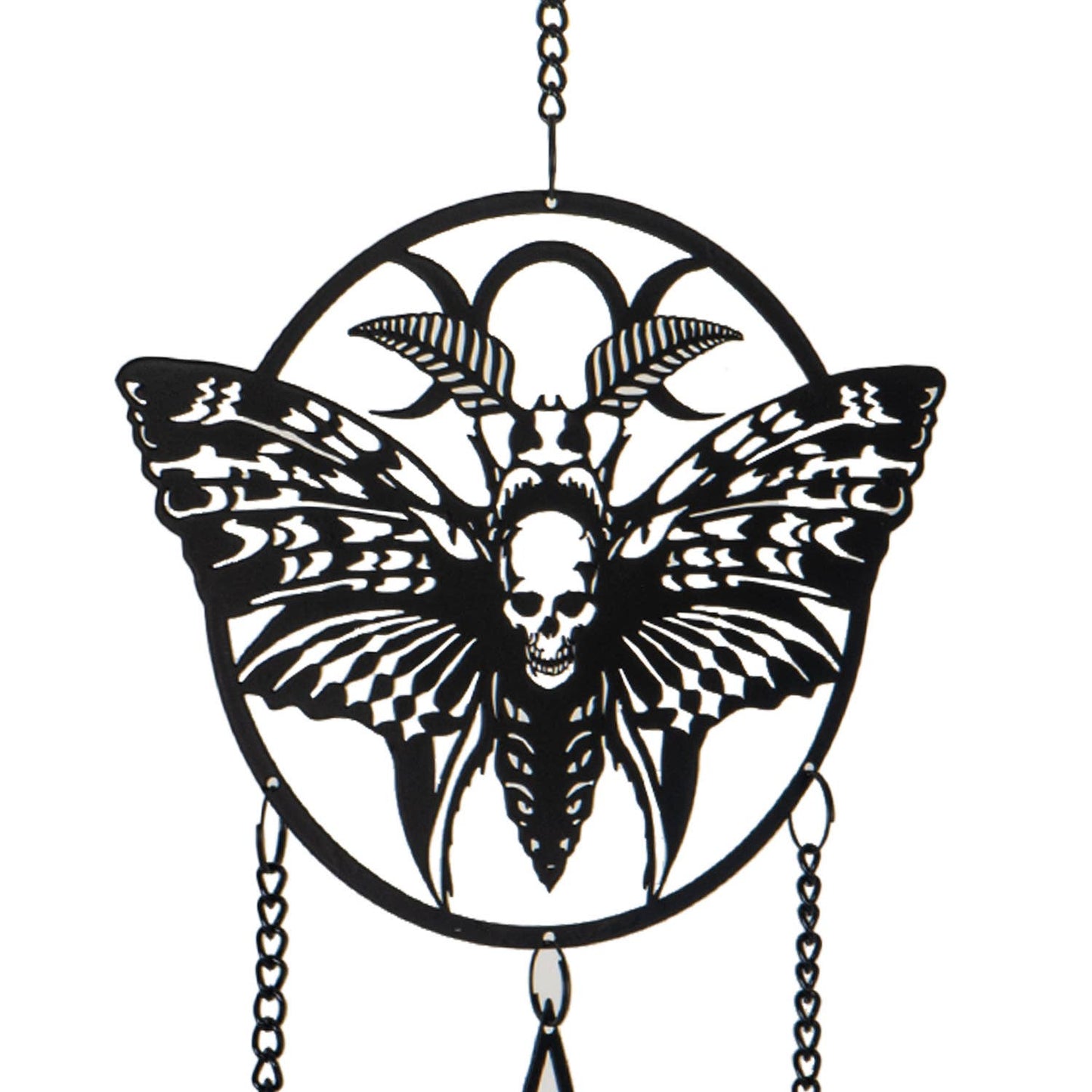 Death's Head Moth Metal Hanging Outdoor Decoration Luna Moth Wind Chime Sun Catcher Witch Supplies - Gothic & Alternative Gift - Haunted