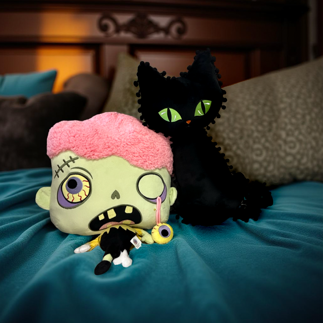 Black Cat Whimsigoth Halloween Stuffed Plush Animal