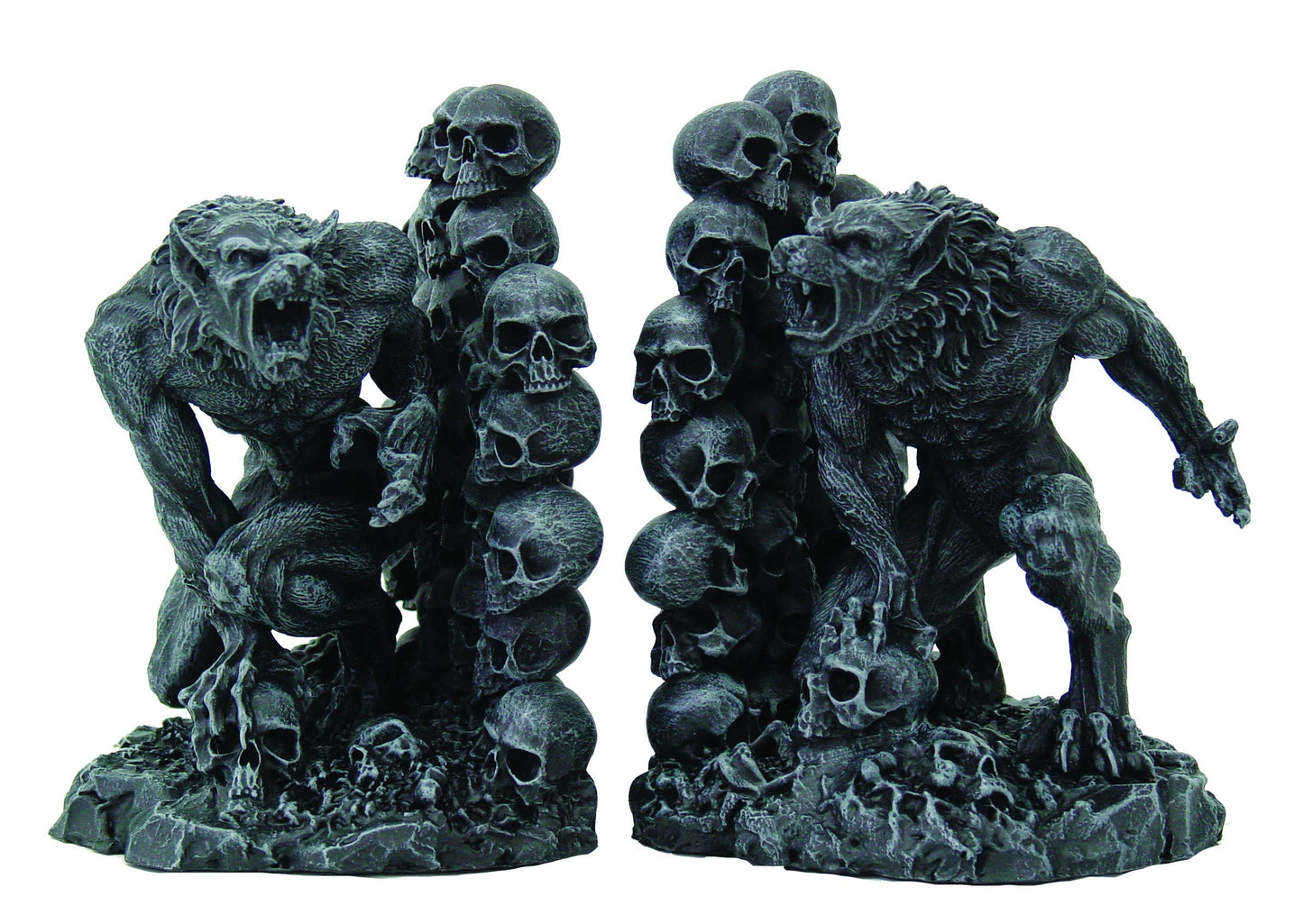 Skull and Werewolf Bookends Shelf Sitter Statue Figurine