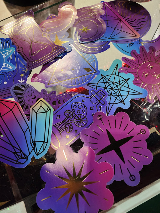Extra Large Celestial Witchy Stickers 2 for $5 Crafts - Gothic & Alternative Gift - Haunted