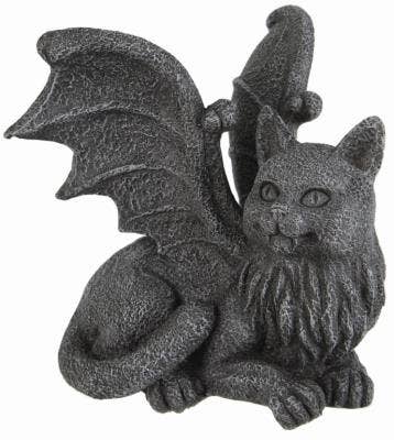 Winged Cat Gargoyle Book End Shelf Sitter