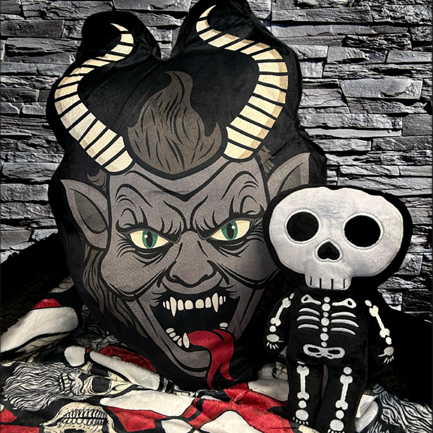 Creepmas Pillow, Halloween, Holiday Decor - Krampus