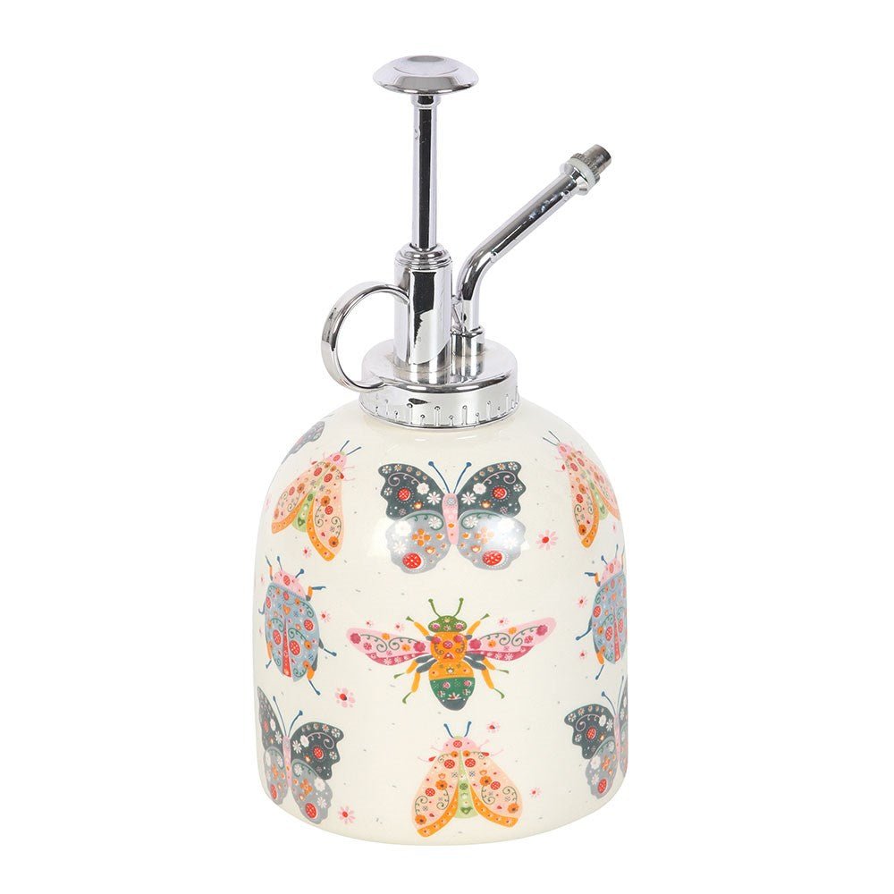 Floral Bug Print Ceramic Plant Mister Home Décor - Gothic & Alternative Gift - Haunted