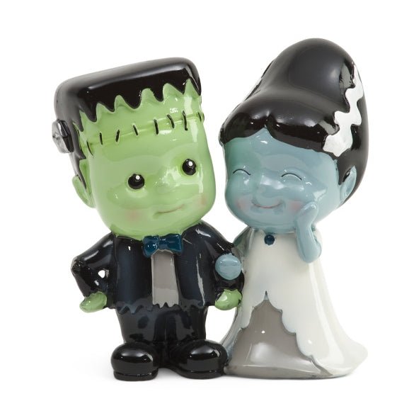 Frankenstein & His Bride Creepy Cute Couple Figurine Home Decor - Gothic & Alternative Gift - Haunted