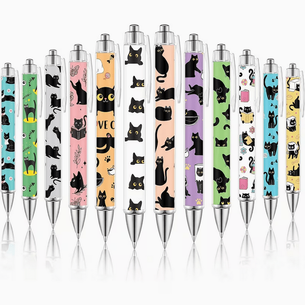 Funny Cartoon Black Cat Ballpoint Pen Accessories - Gothic & Alternative Gift - Haunted