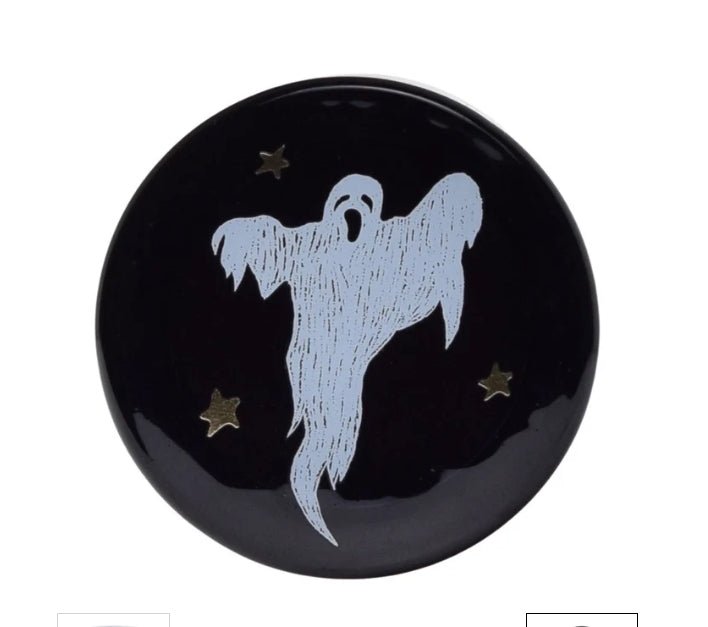 Ghost Halloween Glass Candle Leather Musk Goth Fifty Shades Book Lover Mystic Oracle Candles - Gothic & Alternative Gift - Haunted