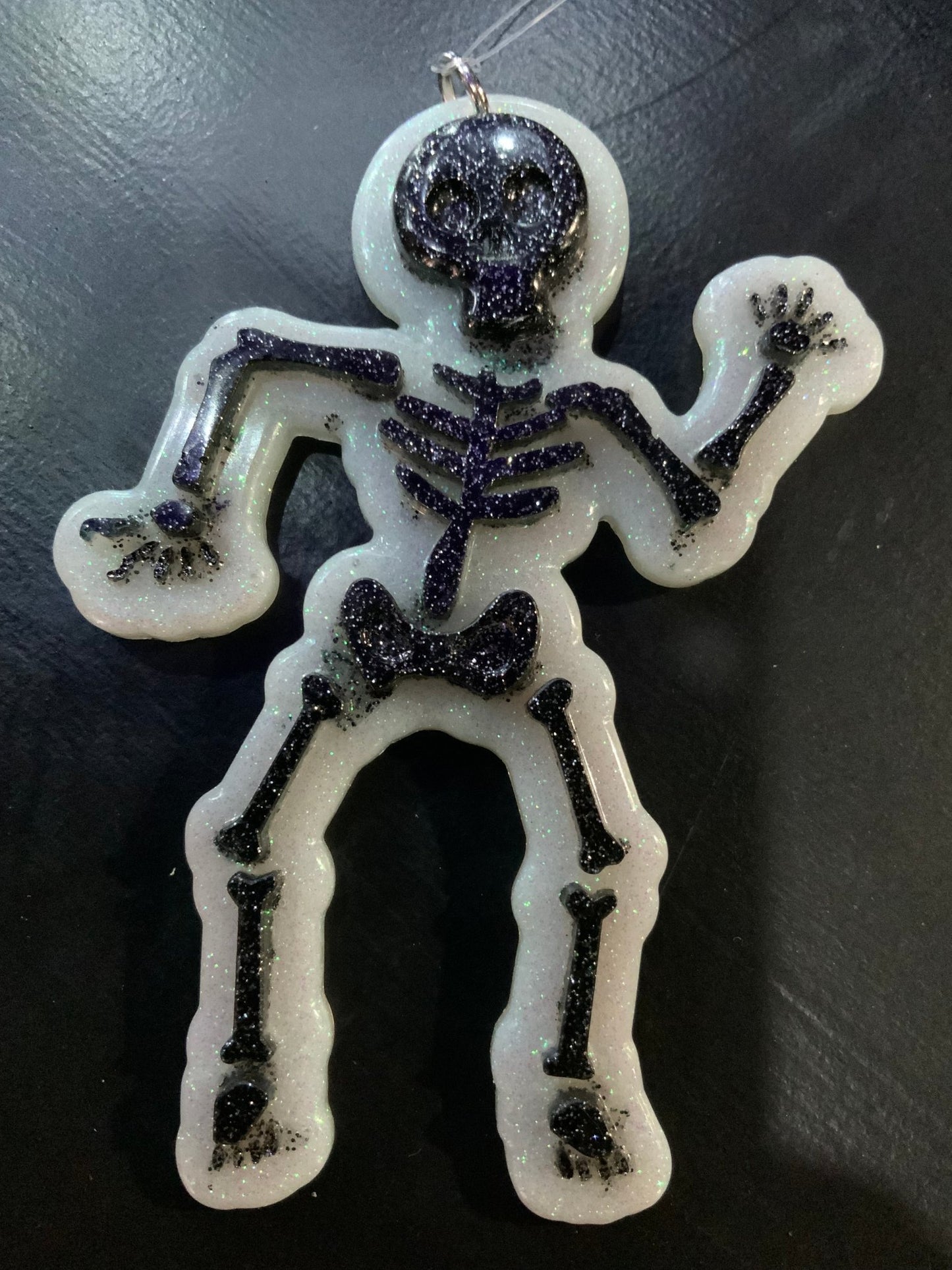 Glitter Skeleton ornament W/B Gothmas, Christmas, Creepmas, Holiday Ornaments - Gothic & Alternative Gift - Haunted