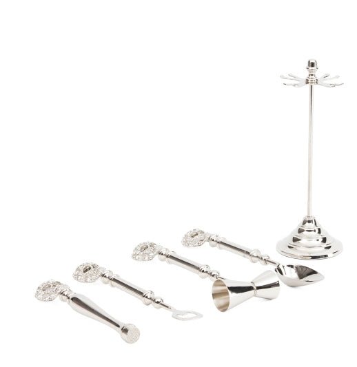 Glitz Skeleton Bar Tool Set with Stand Halloween Barware Barware - Gothic & Alternative Gift - Haunted