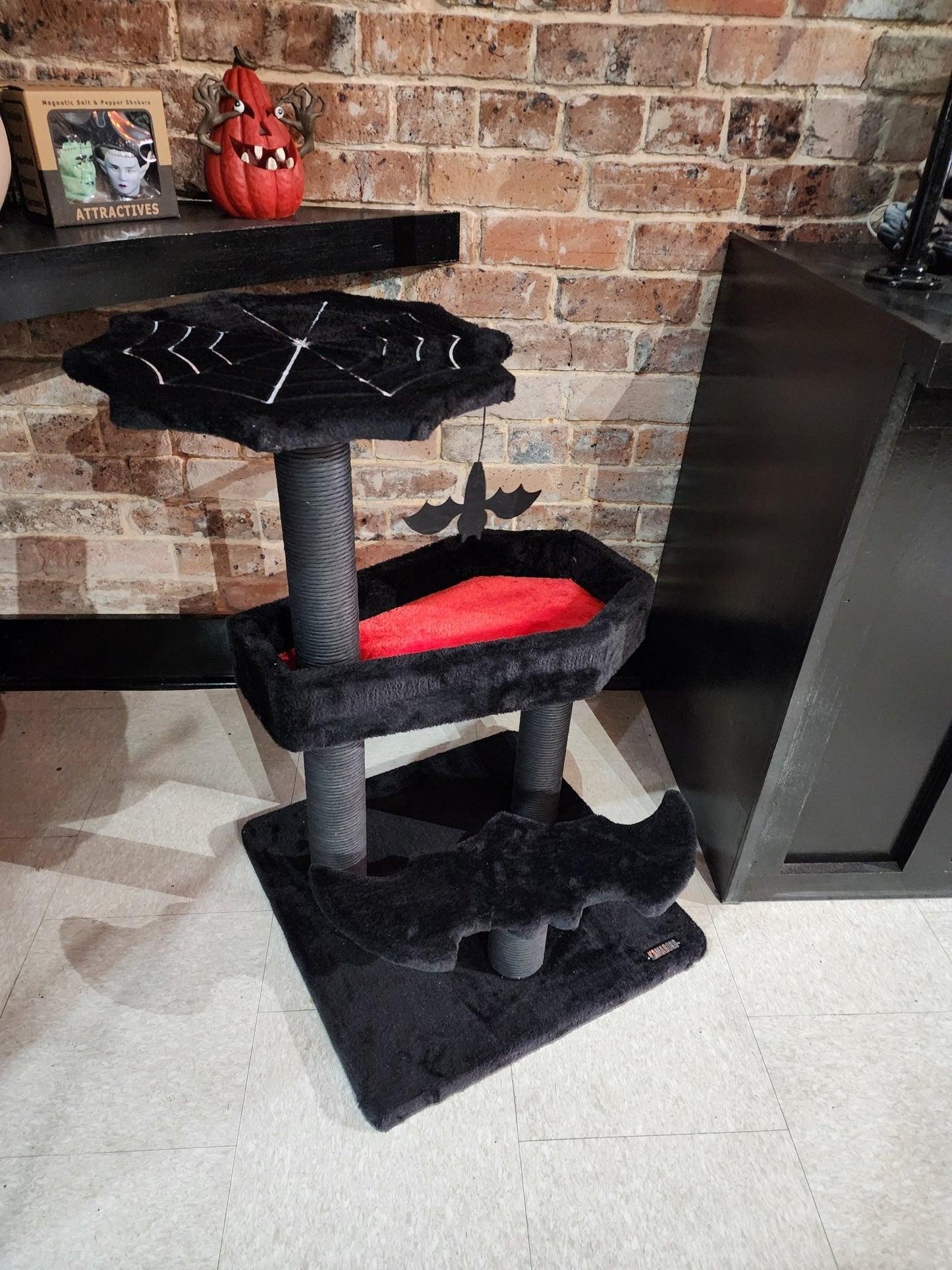 Gothic Cat Tree with Coffin Bed Pet - Gothic & Alternative Gift - Haunted