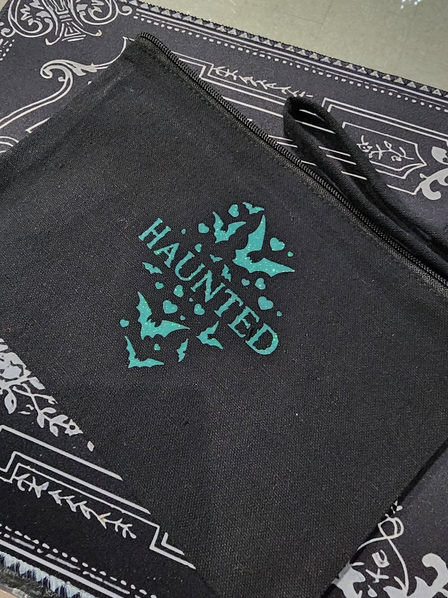 HAUNTED BATS Skull Hearts Neon Travel Bag Make up Bag Clothing - Gothic & Alternative Gift - Haunted
