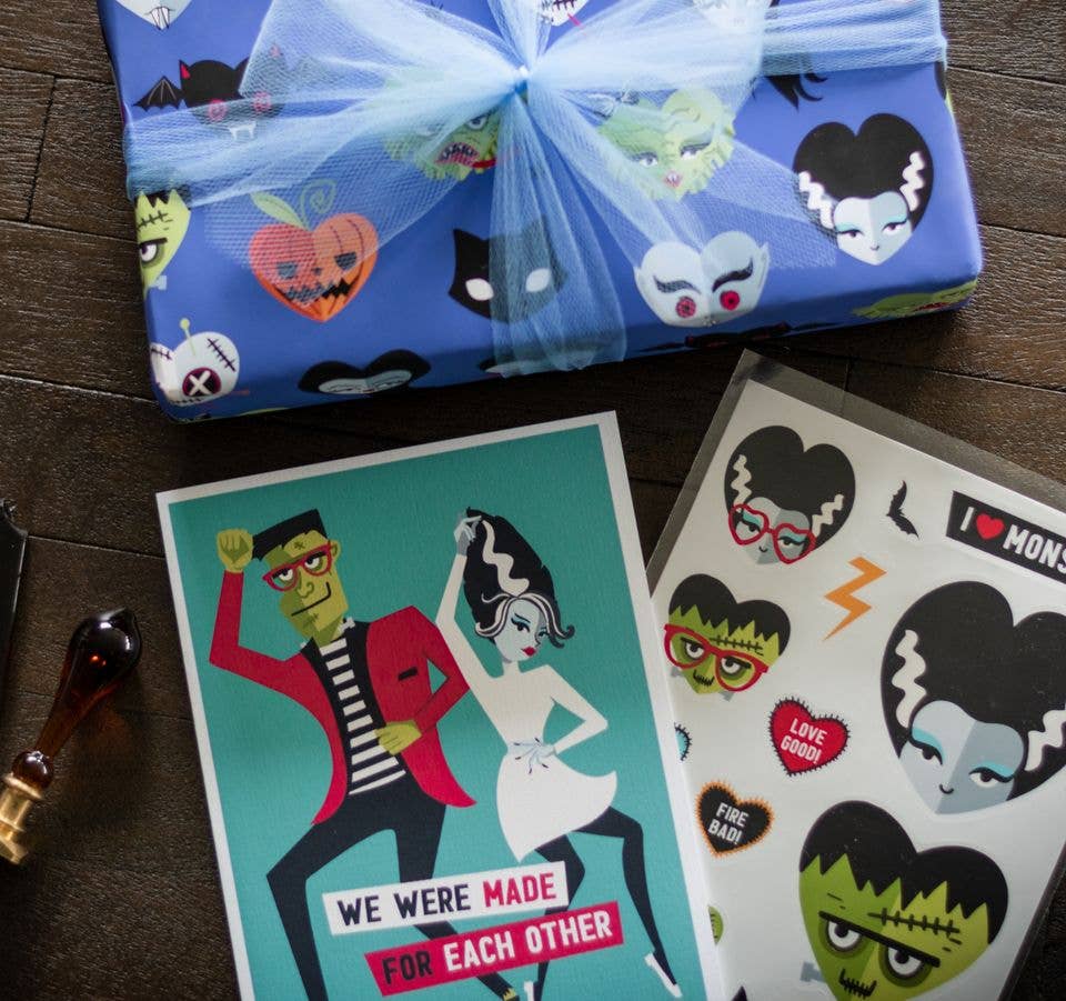 I ❤️ Monsters Vinyl Sticker Sheet Stickers - Gothic & Alternative Gift - Haunted