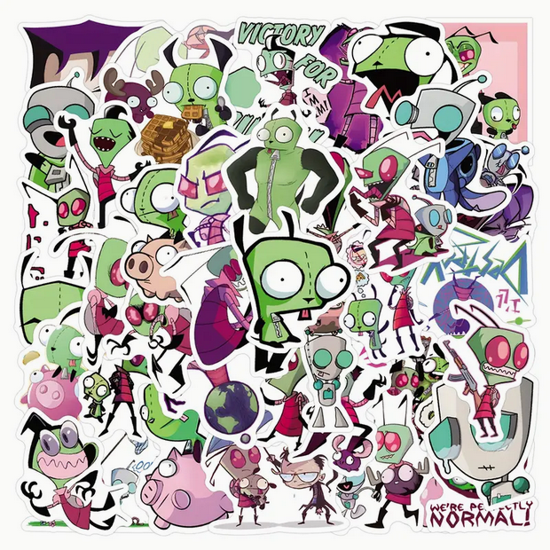 Invader Zim and Friends Stickers 10 for $10.50 Stickers - Gothic & Alternative Gift - Haunted