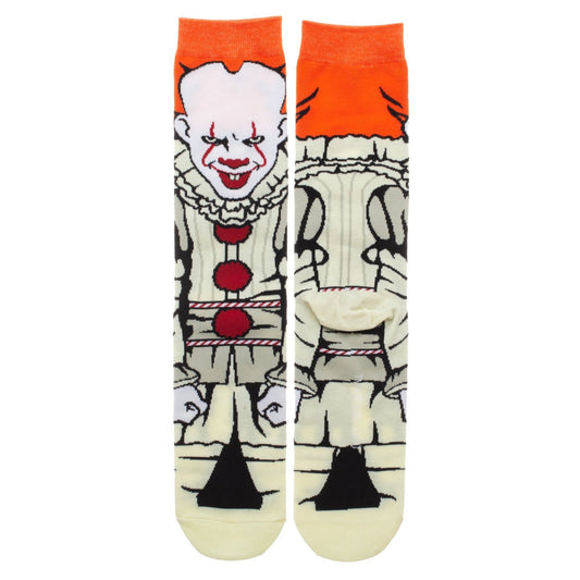 IT Pennywise Animigos 360 Men's Horror Character Crew Socks Accessories - Gothic & Alternative Gift - Haunted