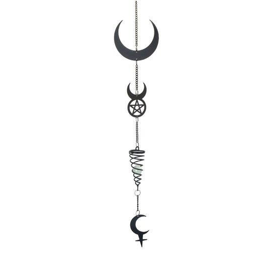 Lilith Moon Metal Hanging Indoor Outdoor Decoration Wind Chime Sun Catcher - Gothic & Alternative Gift - Haunted