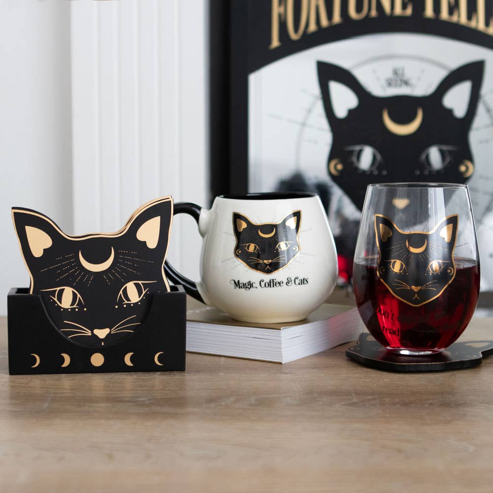 Magic, Coffee & Cats Coffee Mug Drinkware - Gothic & Alternative Gift - Haunted