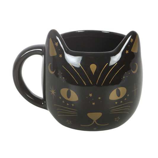 Magick Black Cat Face Mug Drinkware - Gothic & Alternative Gift - Haunted