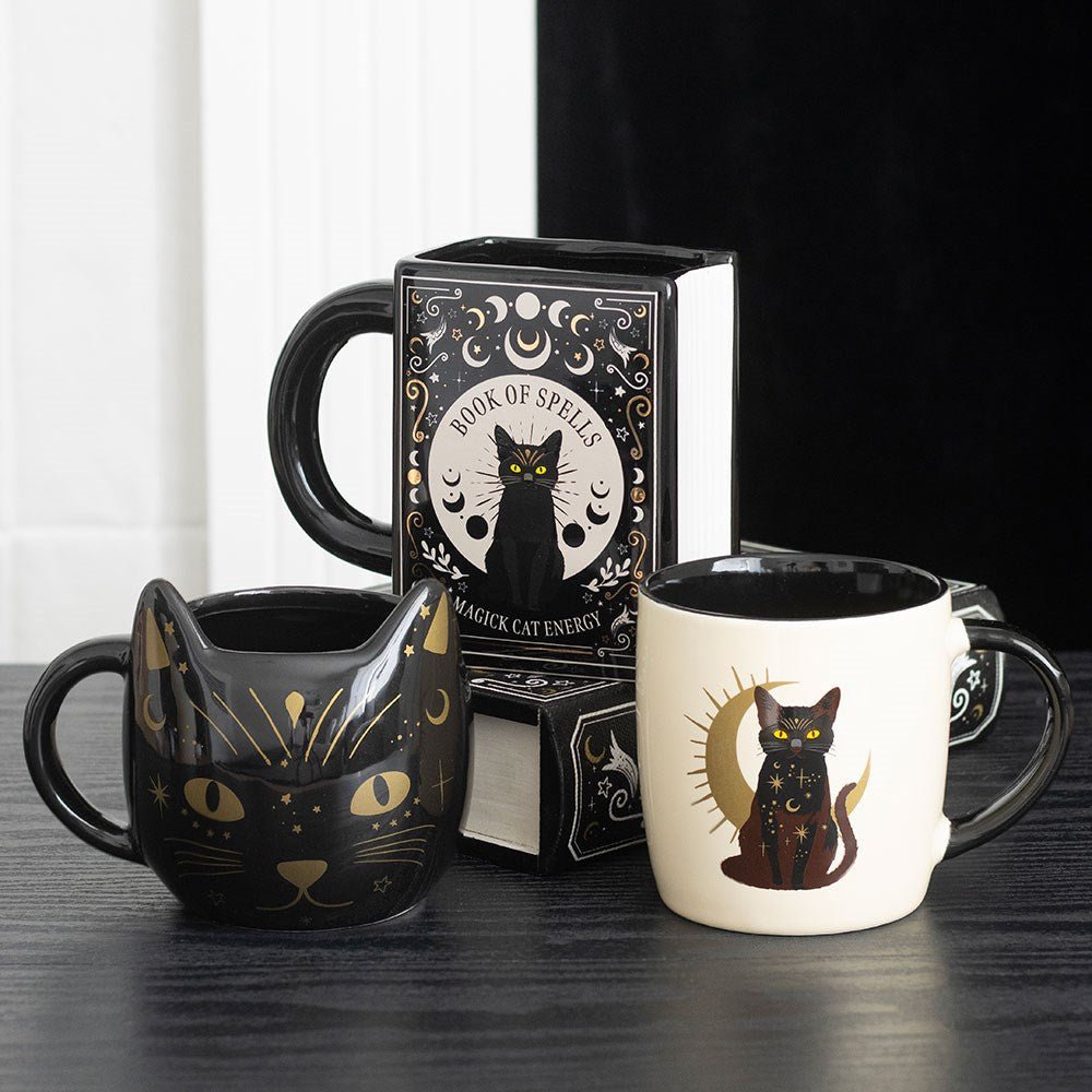 Magick Black Cat Face Mug Drinkware - Gothic & Alternative Gift - Haunted