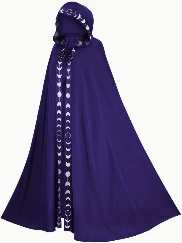 Medieval Style Moon Phases Men's Hooded Cloak Costumes - Gothic & Alternative Gift - Haunted