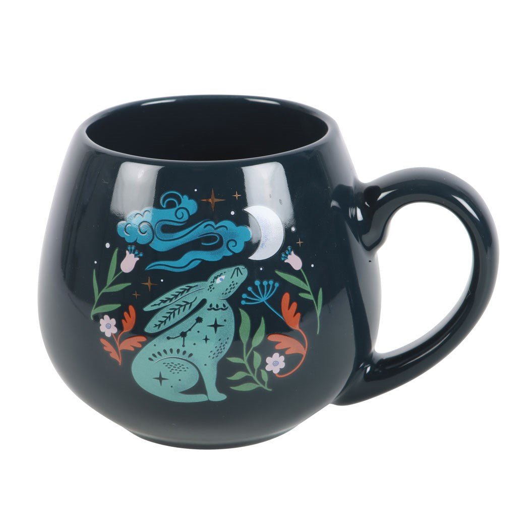 Midnight Hare Rounded Mug Drinkware - Gothic & Alternative Gift - Haunted