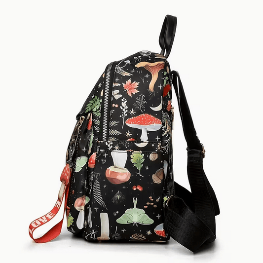 Midnight Mushroom with Purse Charm Back Pack Purse Bag Crossbody Purses and Bags - Gothic & Alternative Gift - Haunted
