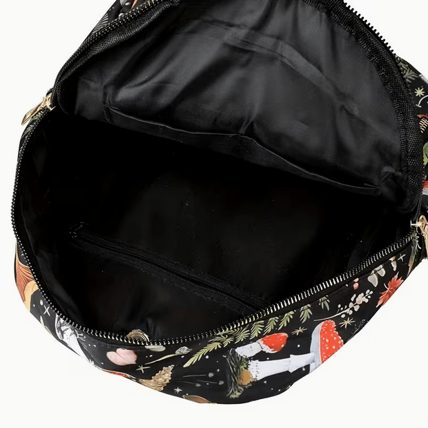 Midnight Mushroom with Purse Charm Back Pack Purse Bag Crossbody Purses and Bags - Gothic & Alternative Gift - Haunted