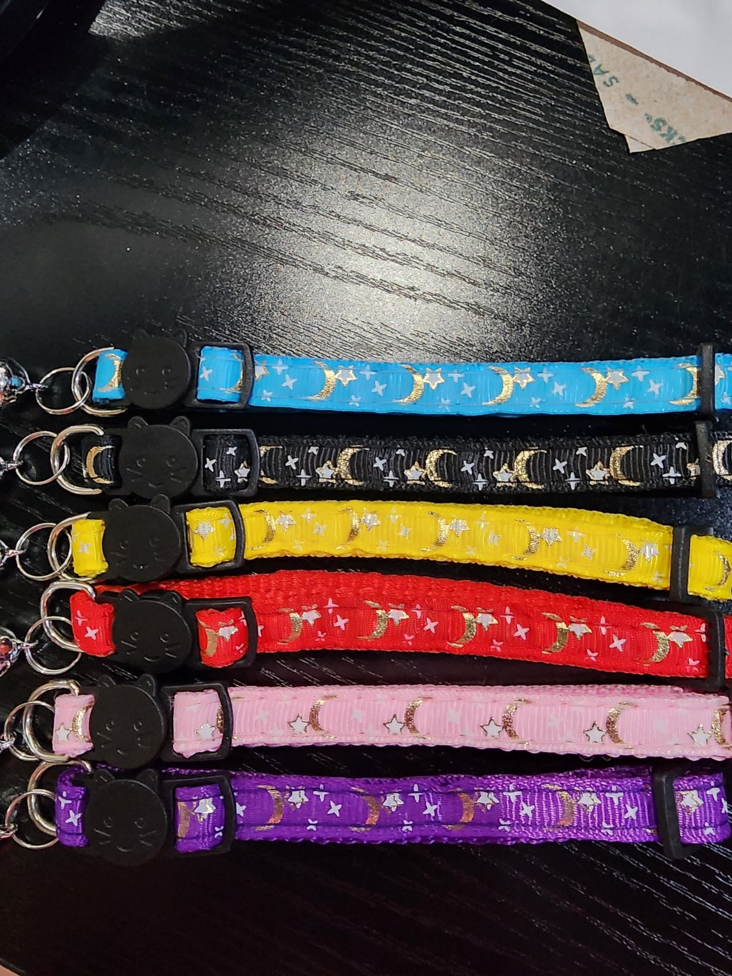 Moon and Stars Pet Collar Cat Small Dog Pet - Gothic & Alternative Gift - Haunted