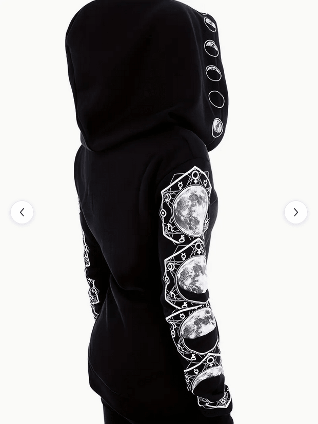 Moon Phases With Cloak Style Hoodie Large Clothing - Gothic & Alternative Gift - Haunted