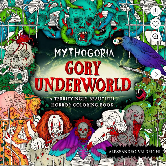 Mythogoria Gory Underworld Adult Coloring Book Books - Gothic & Alternative Gift - Haunted