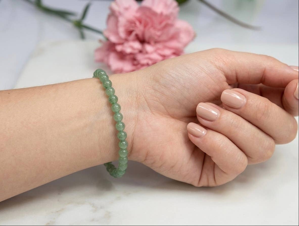 Natural Aventurine 6mm Crystal Healing Stretch Bracelet Crystals - Gothic & Alternative Gift - Haunted