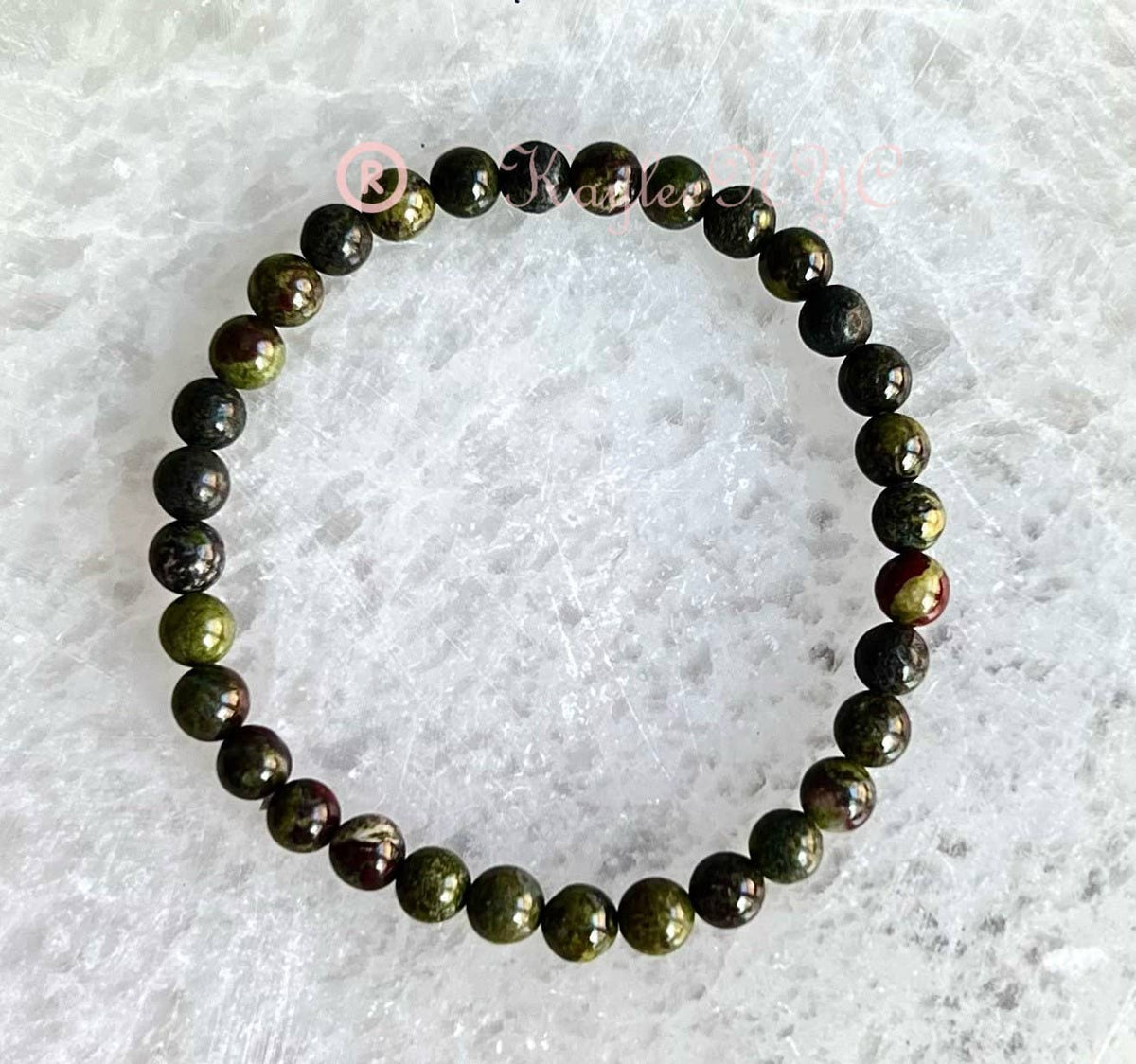 Natural Dragon Bloodstone 6mm Crystal Stretch Bracelet Crystals - Gothic & Alternative Gift - Haunted