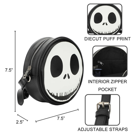 Nightmare Before Christmas Jack Skellington Face Crossbody Bag Accessories - Gothic & Alternative Gift - Haunted