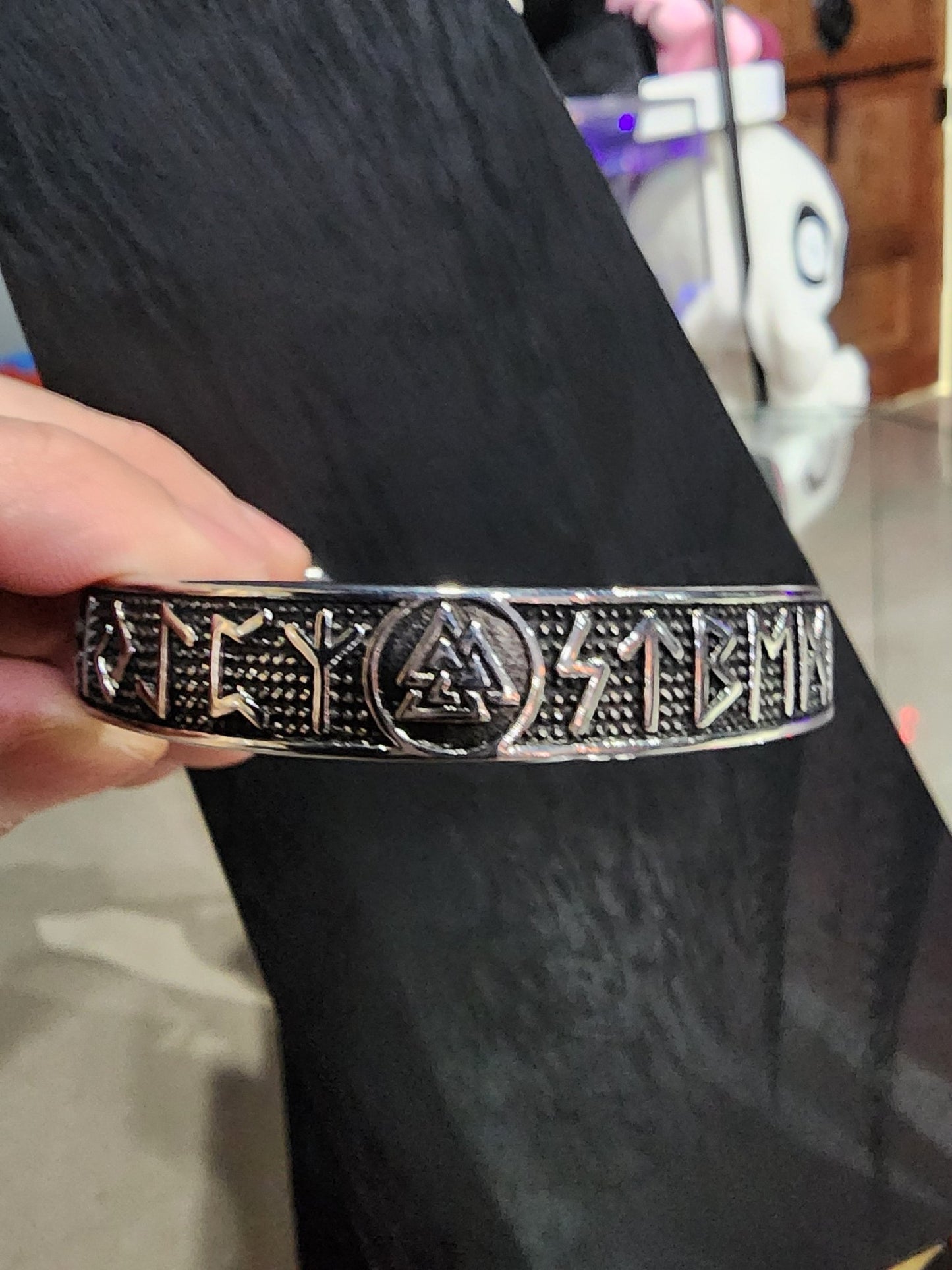 Nordic Viking Runes Trinity knot Cuff Bracelet Jewelry - Gothic & Alternative Gift - Haunted