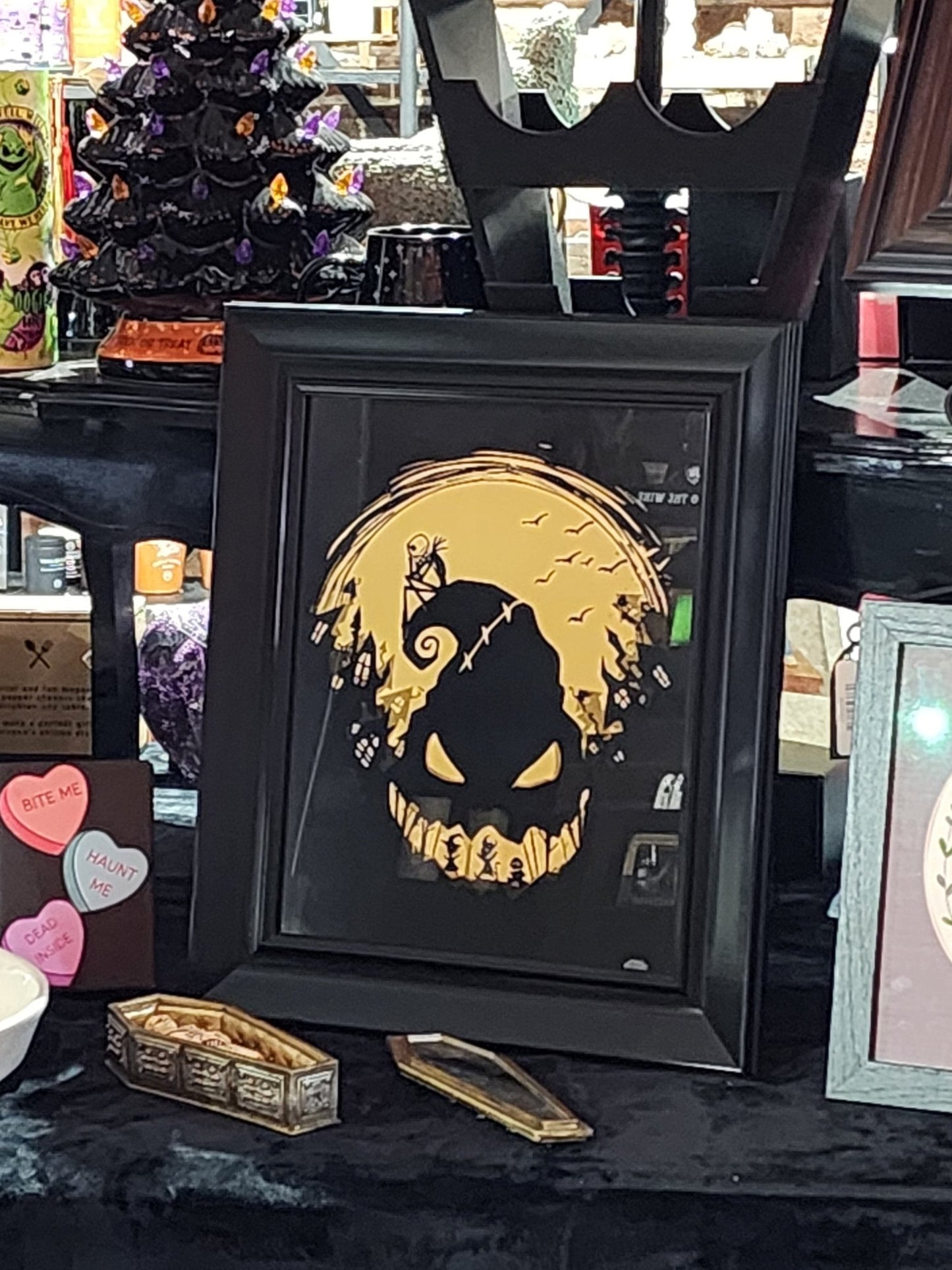 Oogie Boogie Nightmare before Christmas Framed Print Wall Hanging - Gothic & Alternative Gift - Haunted