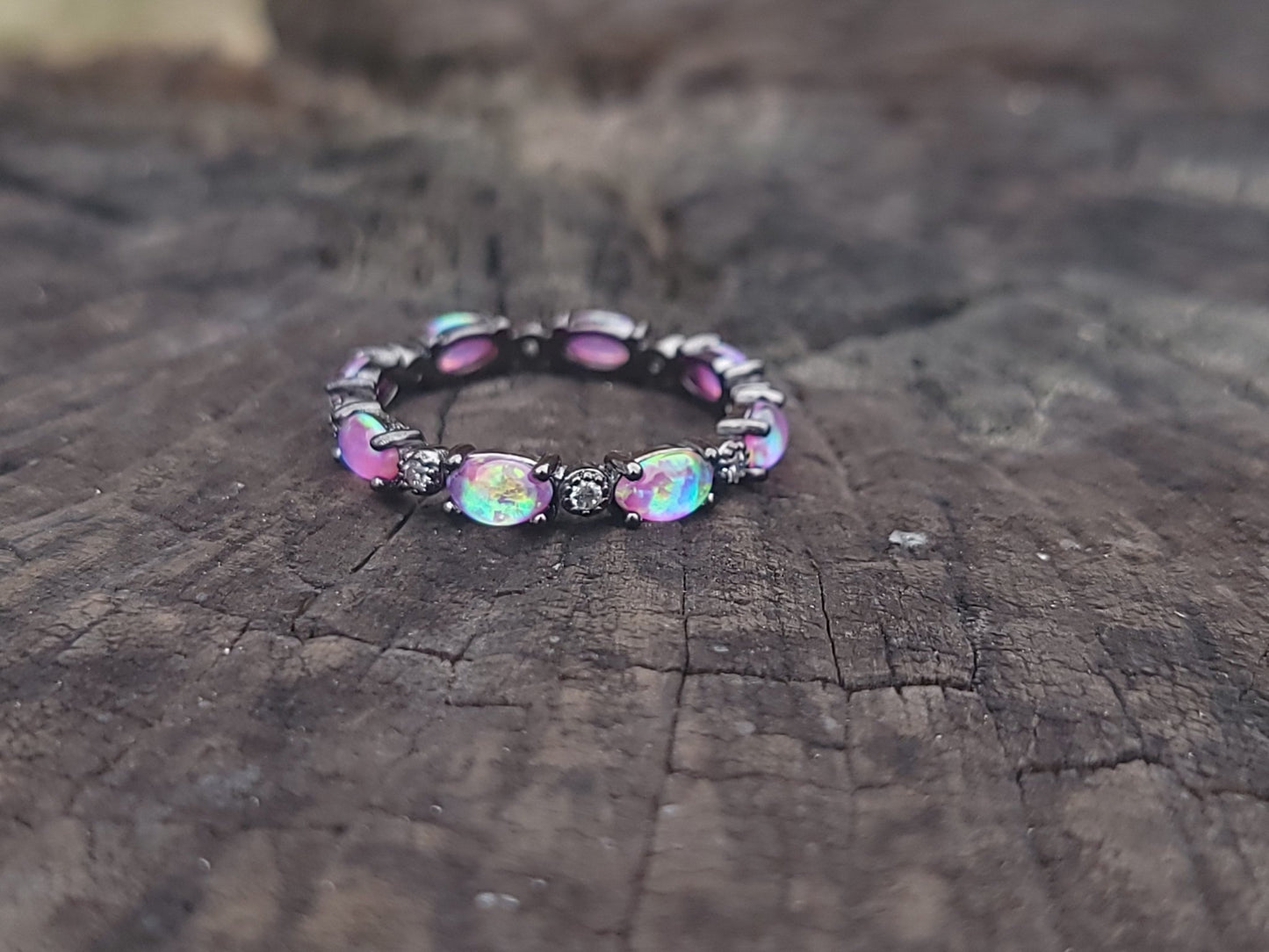 Purple Opal Gemstone Ring Jewelry - Gothic & Alternative Gift - Haunted