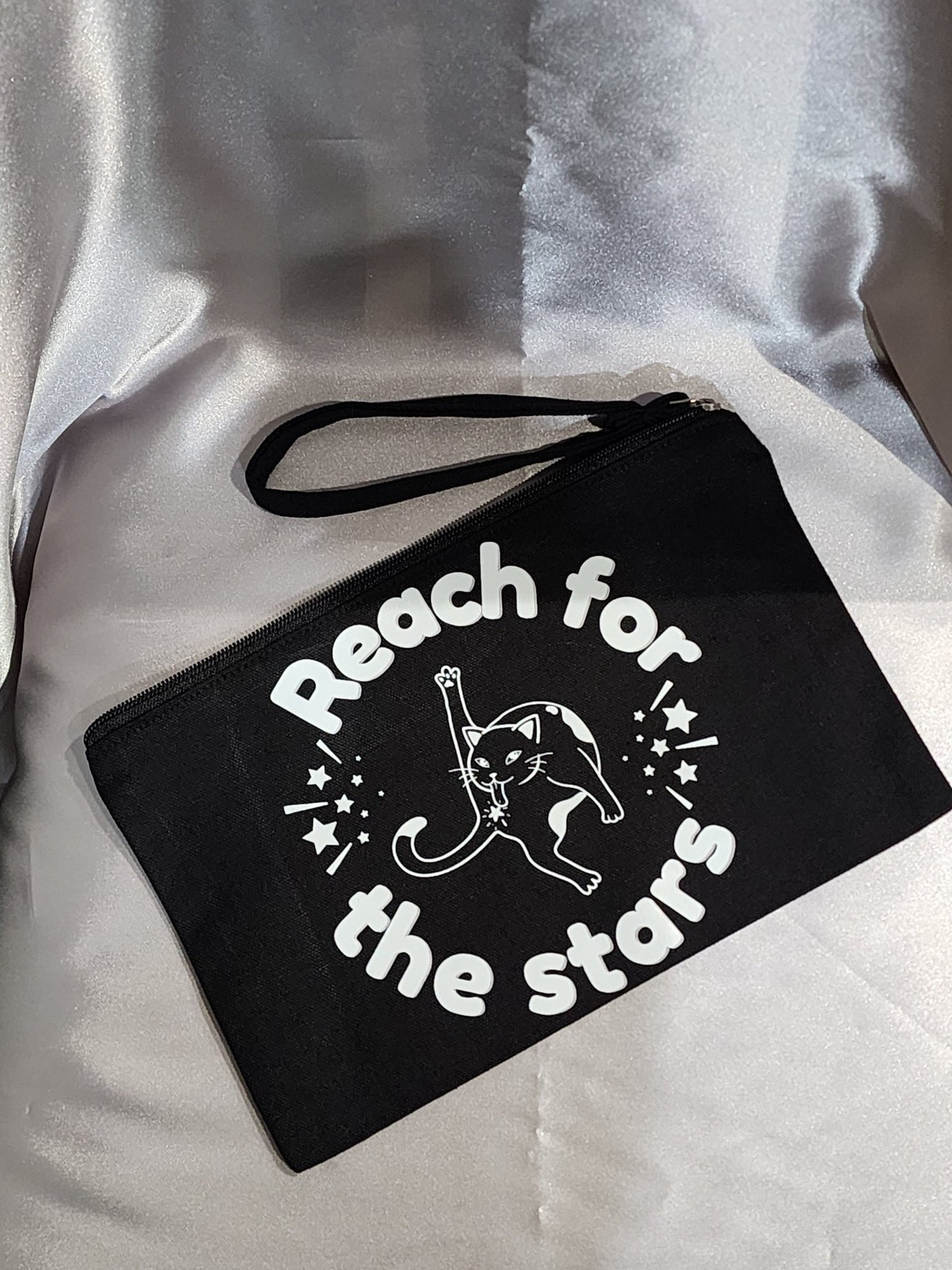 Reach for the Stars Cat Lover Travel Bag Make up Bag Accessories - Gothic & Alternative Gift - Haunted