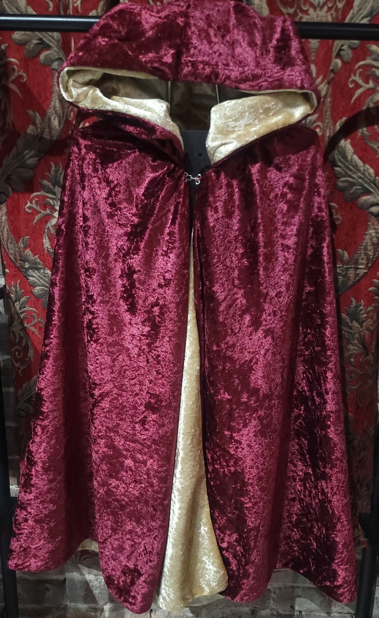Reversible Hooded Cloak Child Size Adult Cape- 30" Long Costumes - Gothic & Alternative Gift - Haunted