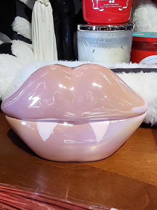 Vampire Bite Lips Glass Candle POUTY LIPS - Perfect for Valentines Day