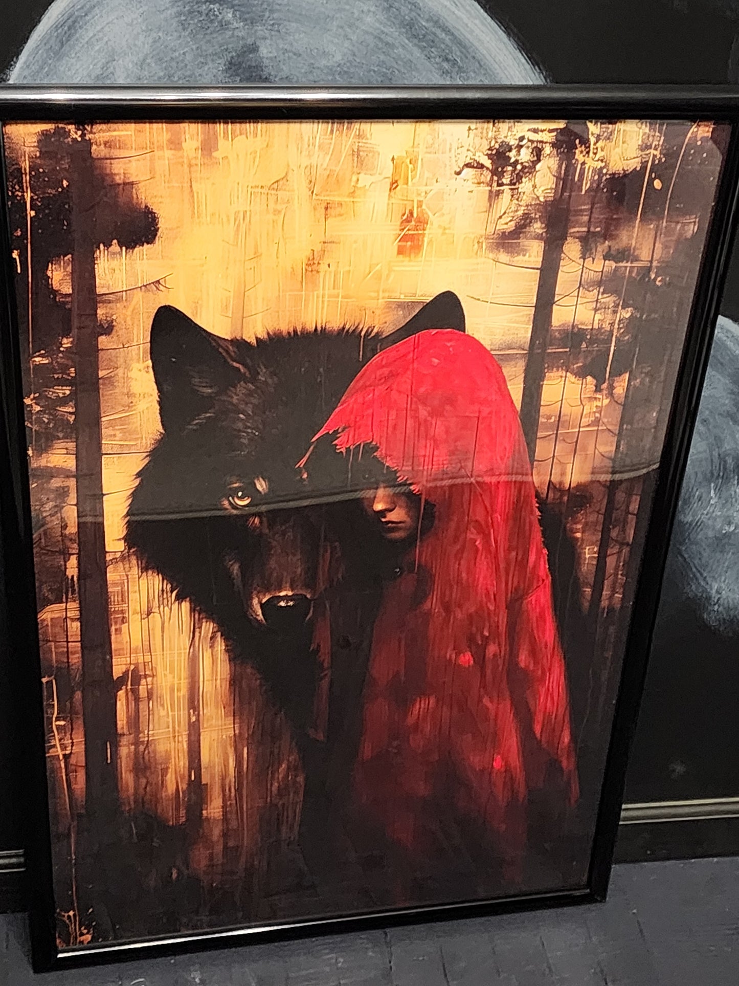 Large Little Red Riding Hood Framed Print Halloween Gothic Victorian