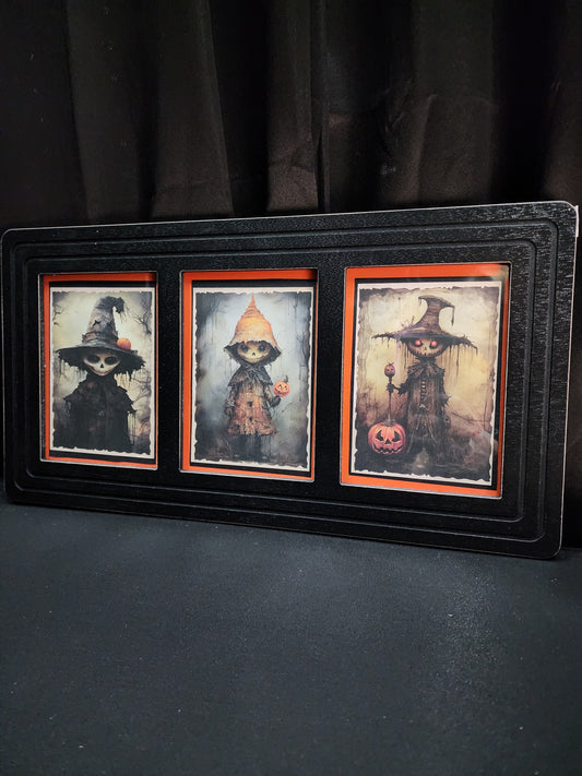 Halloween Cursed Creepy Trick or Treaters Children Framed Vintage Gothic Wall Art